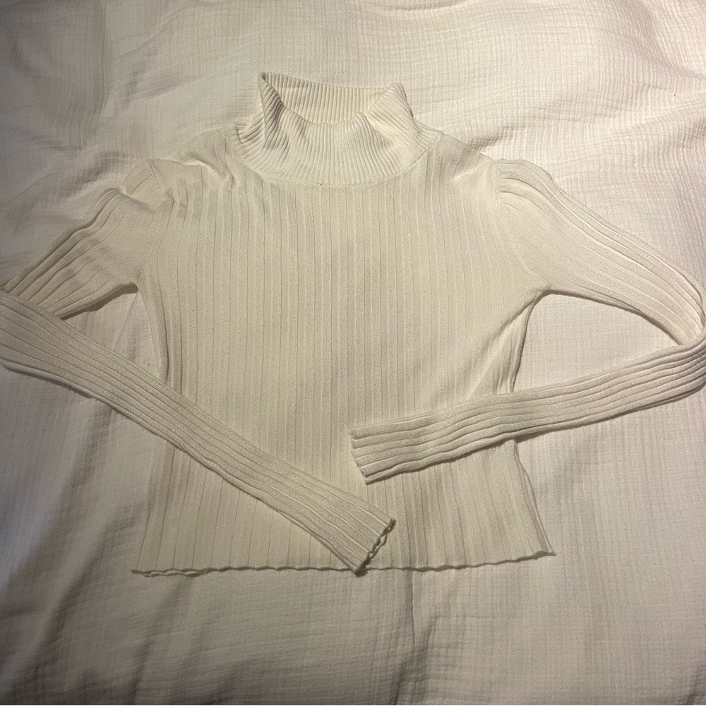 white mock neck long sleeve